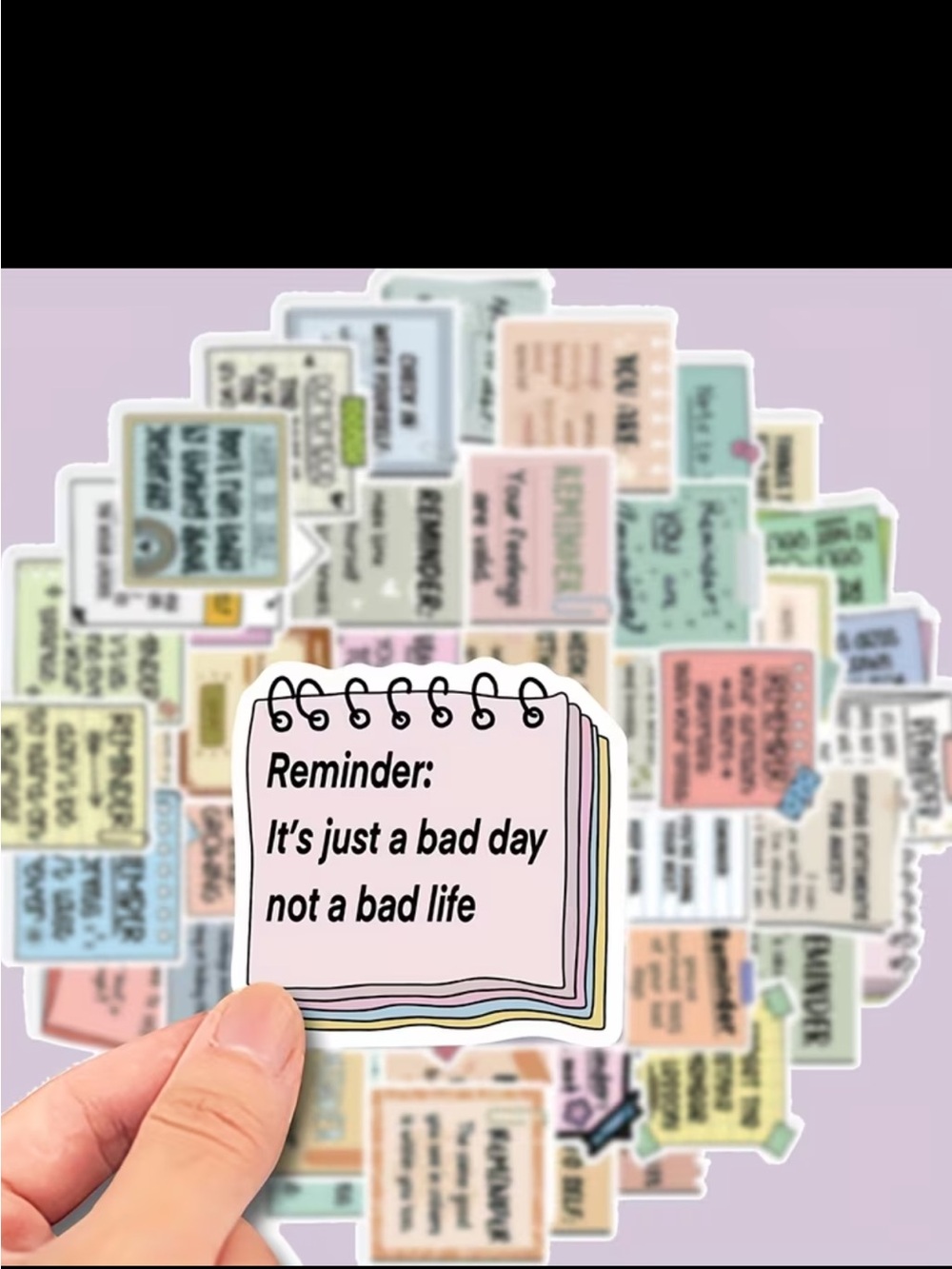 50 Pc Inspirational Self Care Motivational Quote Sticker Pack NEW - Picture 2 of 5